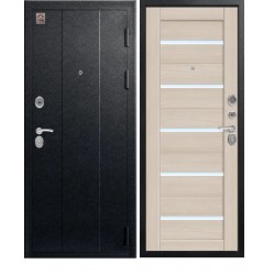 Дверь металлическая С-107 (Х-7) Чернй муар - светлая лиственница №960 Прав.